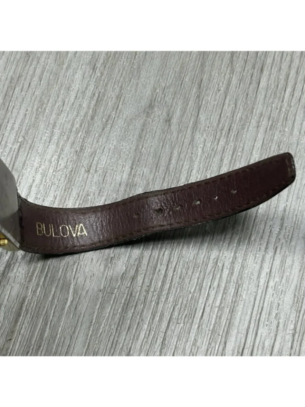 Vintage Bulova Watch Co Men's Watch Black Leather Band - Needs Battery